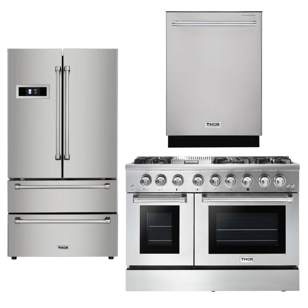 48 inch Propane Dual Fuel Range, Refrigerator, Dishwasher H289