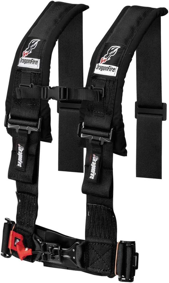 Set of 2 Black 4-Point 3 H-Style Harness With Sternum Clip B325856