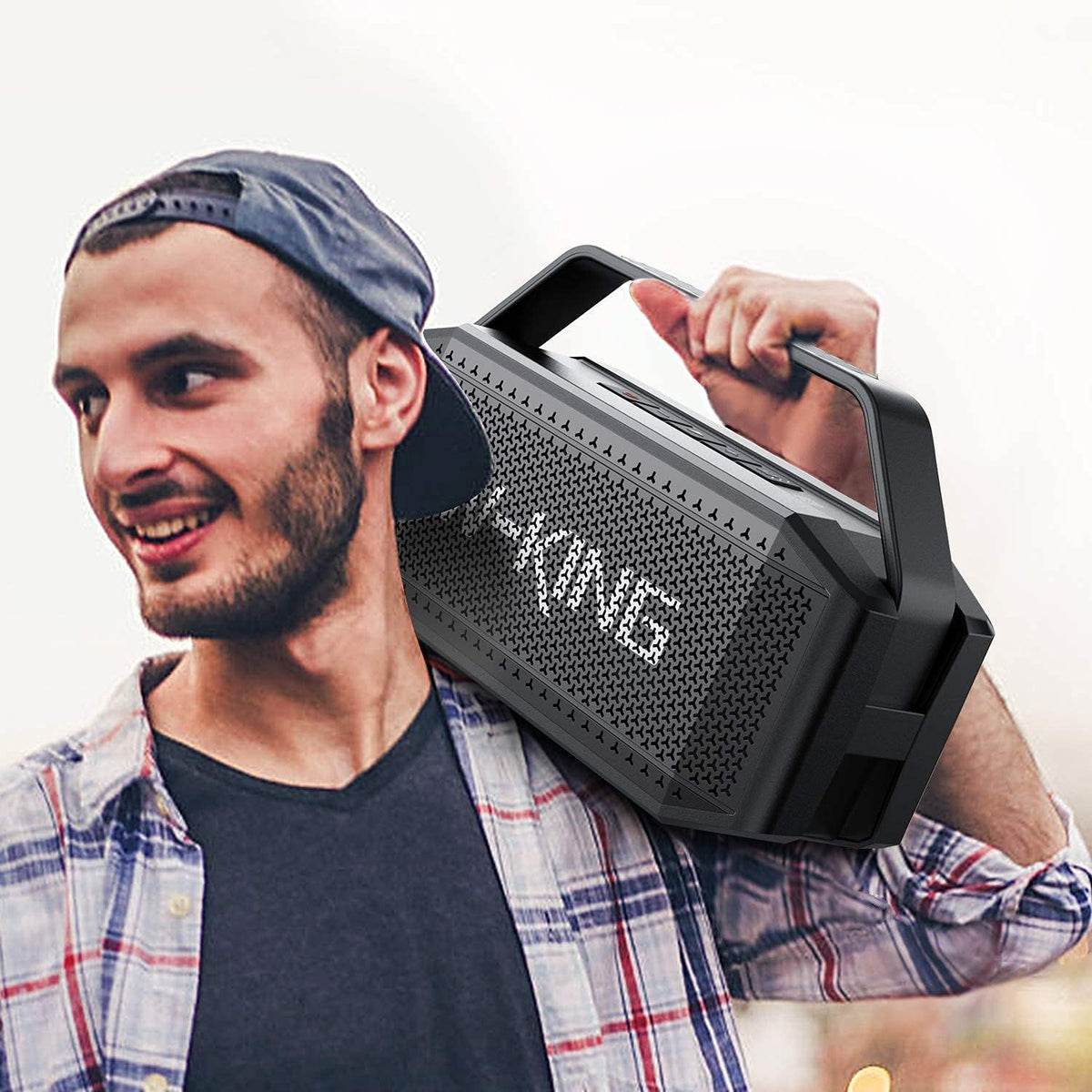60W Portable Bluetooth Speaker with Deep Bass, IPX6 Waterproof, 40H Playtime P385