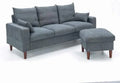 Grey Reversible L-Shaped Sectional Sofa Y8141