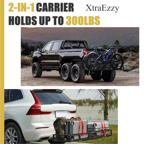 Red Heavy-Duty Hitch-Mount Bike Rack for 2 Electric Fat-Tire Bicycles G500274