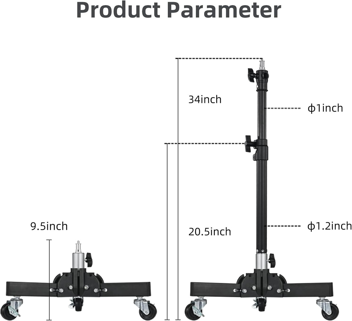 Photography Tripod Light Stand Base with Casters K216