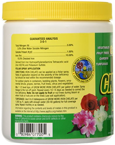 Organic Iron Chelate Concentrate (10% Iron) 8 oz Water Soluble Chelated Iron J902496