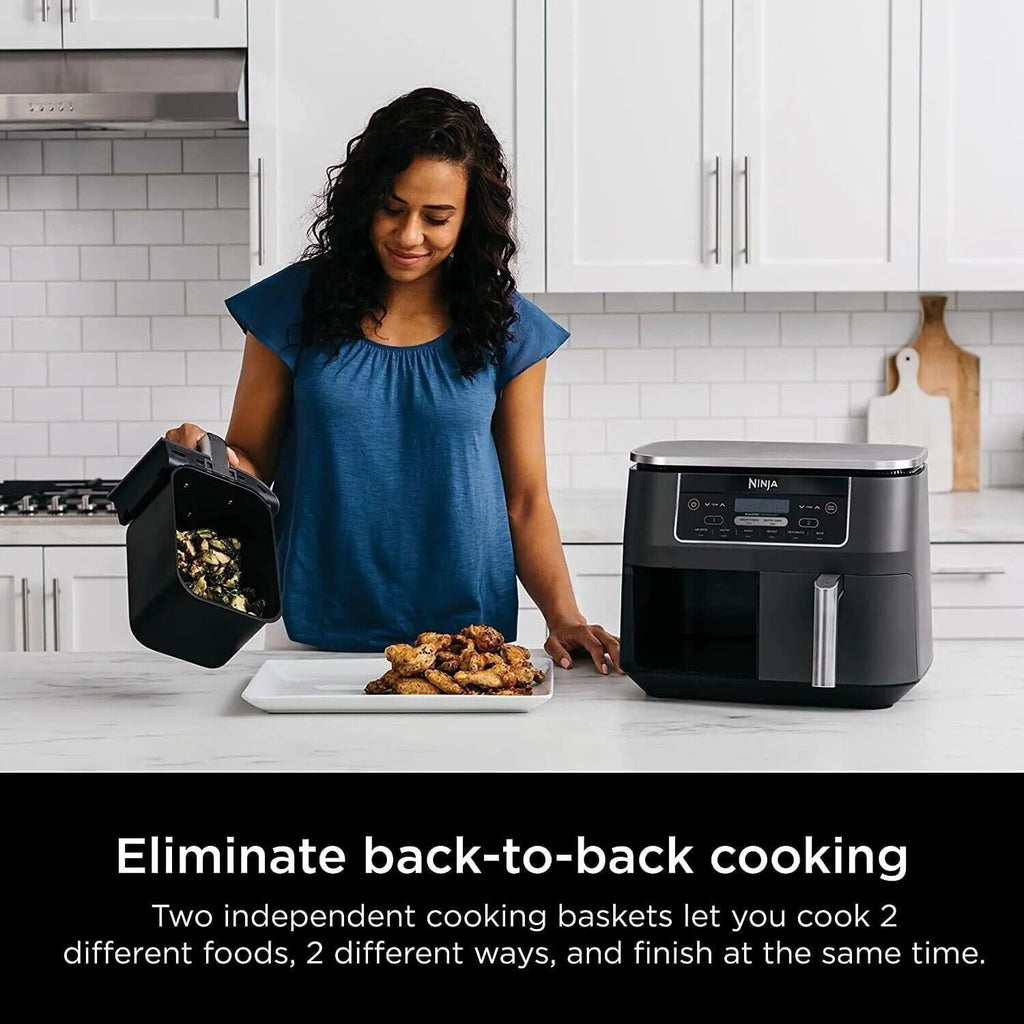 8 Quart DualZone 2-Basket Air Fryer, Grey R605184