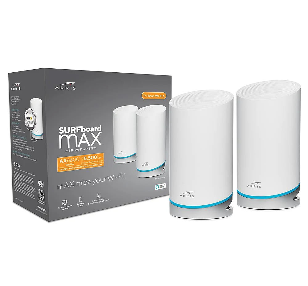 Surfboard Max AX6600 Tri-Band Wi-Fi 6 Mesh Router E60778