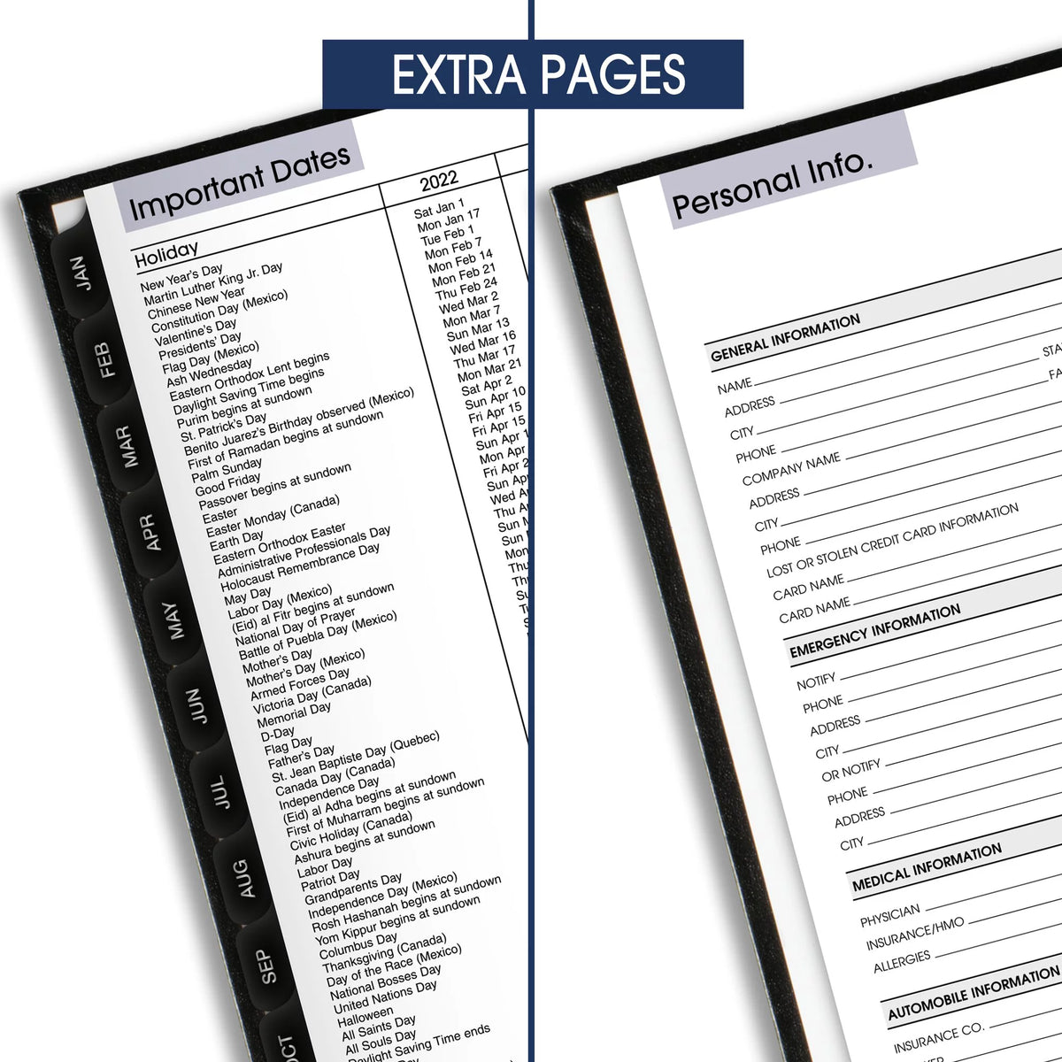 Hardcover Black Large Weekly Appointment Book Planner A76231