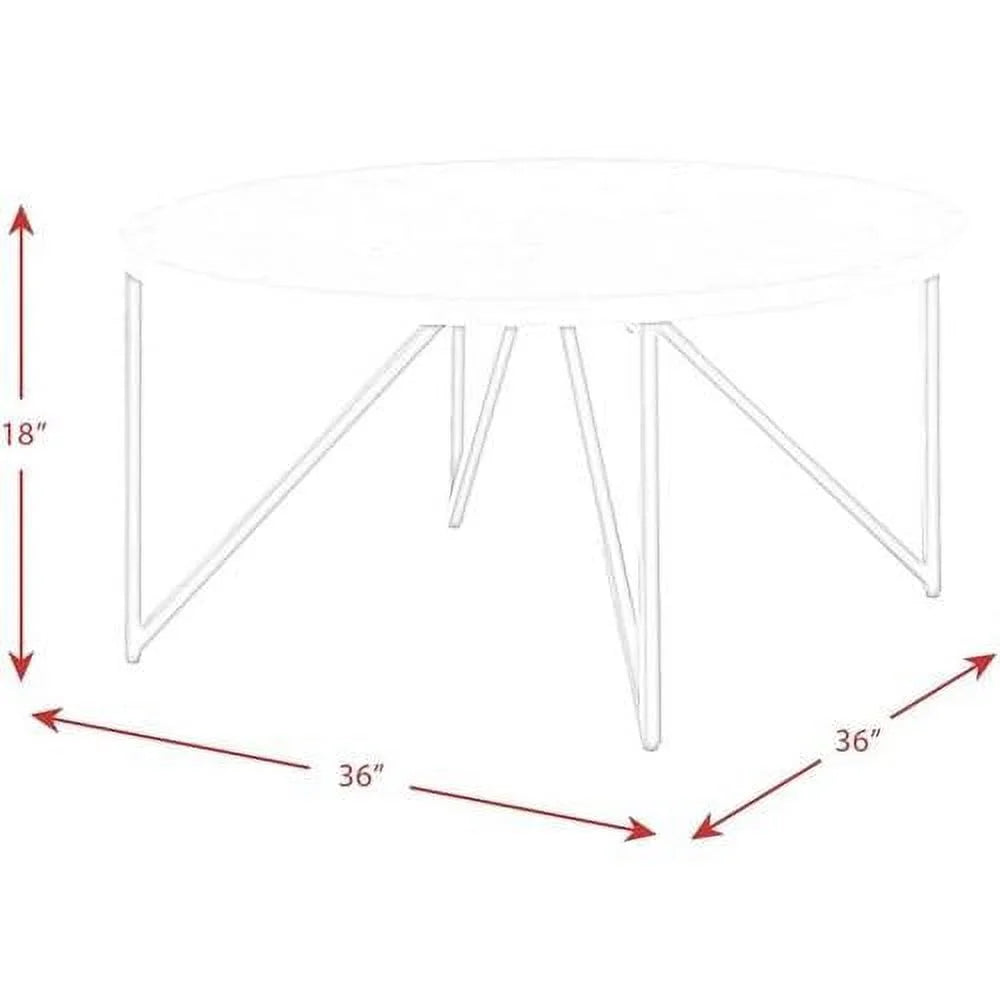 Round Marble Top Coffee Table with Metal Legs S91232