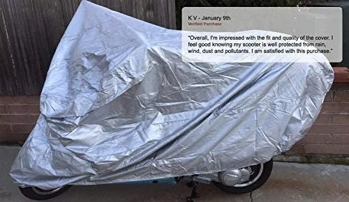 Motorcycle Cover with Reinforced Securing Straps and Storage Bag O97244