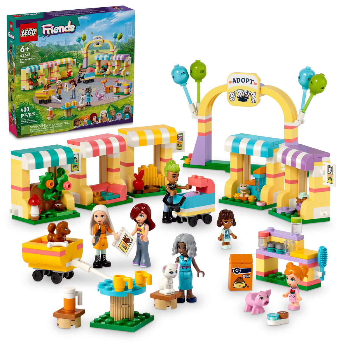 LEGO Friends Pet Adoption Day Toy Animal Set with 7 Characters and 5 Animal Figures L535017
