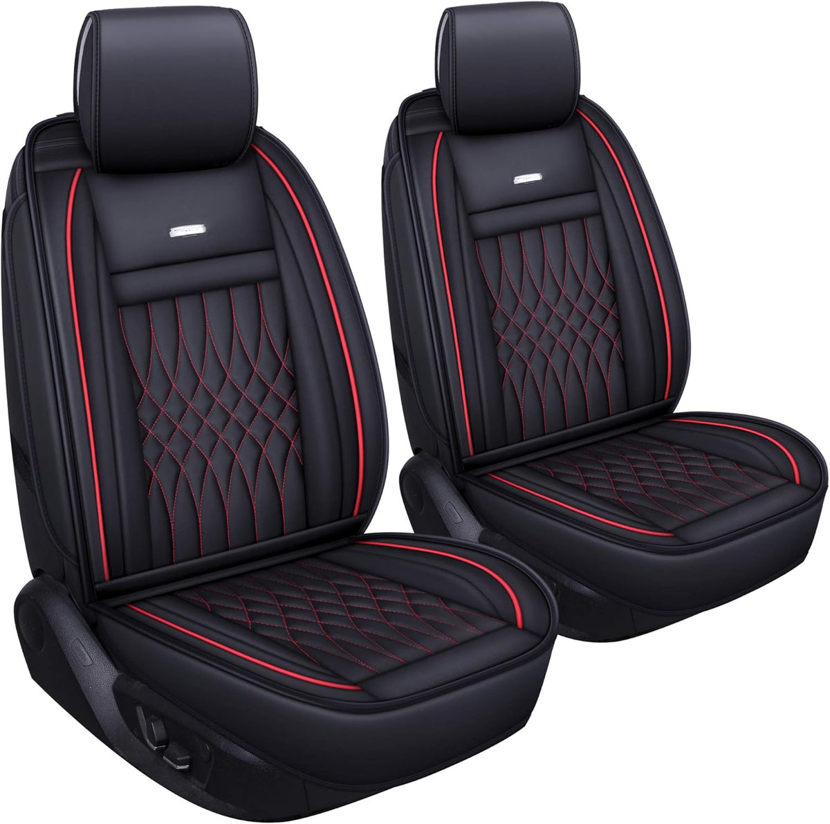 5 Car Seat Covers Full Set Waterproof Leather Universal Fit Black B960