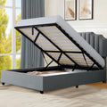 King Lift Up Storage Velvet Upholstered Platform Bed Frame G22868