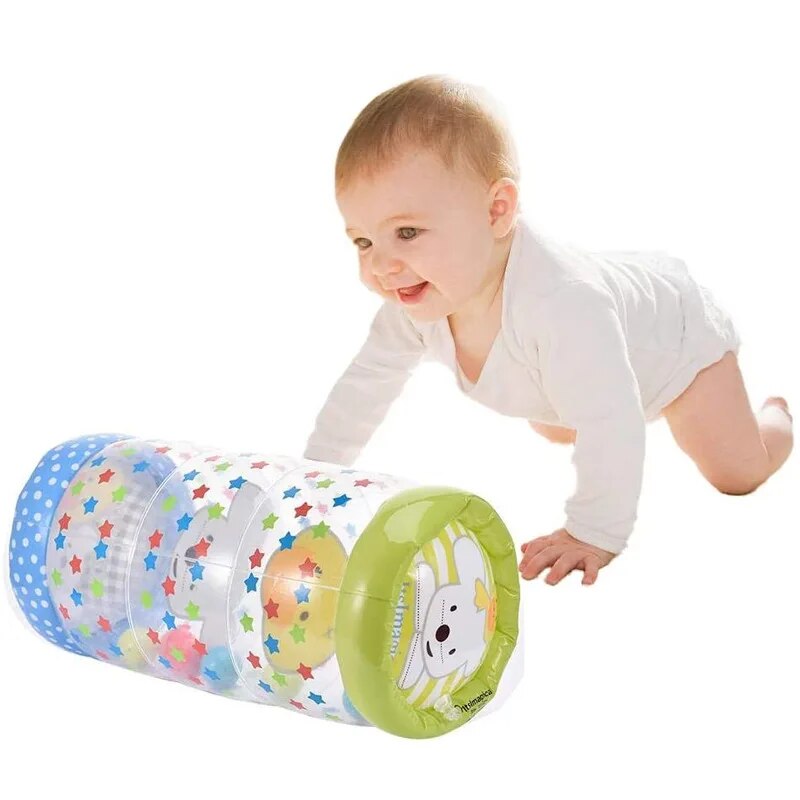 Inflatable Baby Crawling Roller Toy with Rattle and Ball PVC Early Educational Toy Y995371