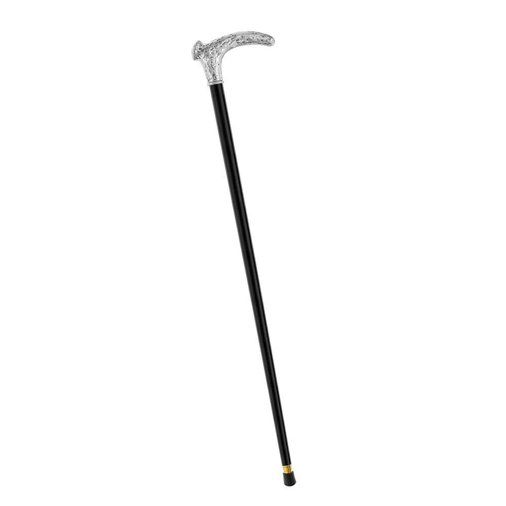 Silver Stag Horn Replica Walking Cane with Black Beechwood Shaft K6971