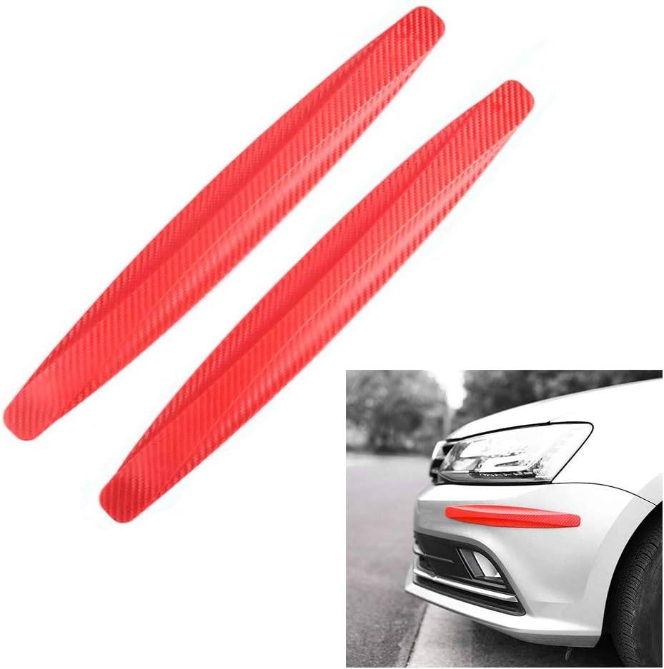 Car Front Rear Bumper Protector Anti-Collision Rubber Strips Pack of 2 White I750