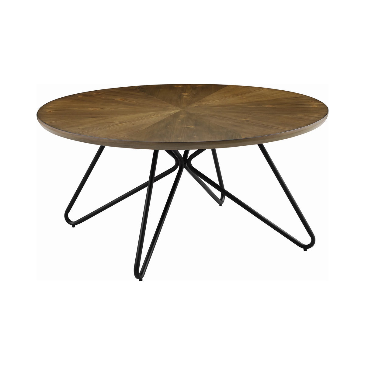 Round Coffee Table Dark Brown and Black Y685408