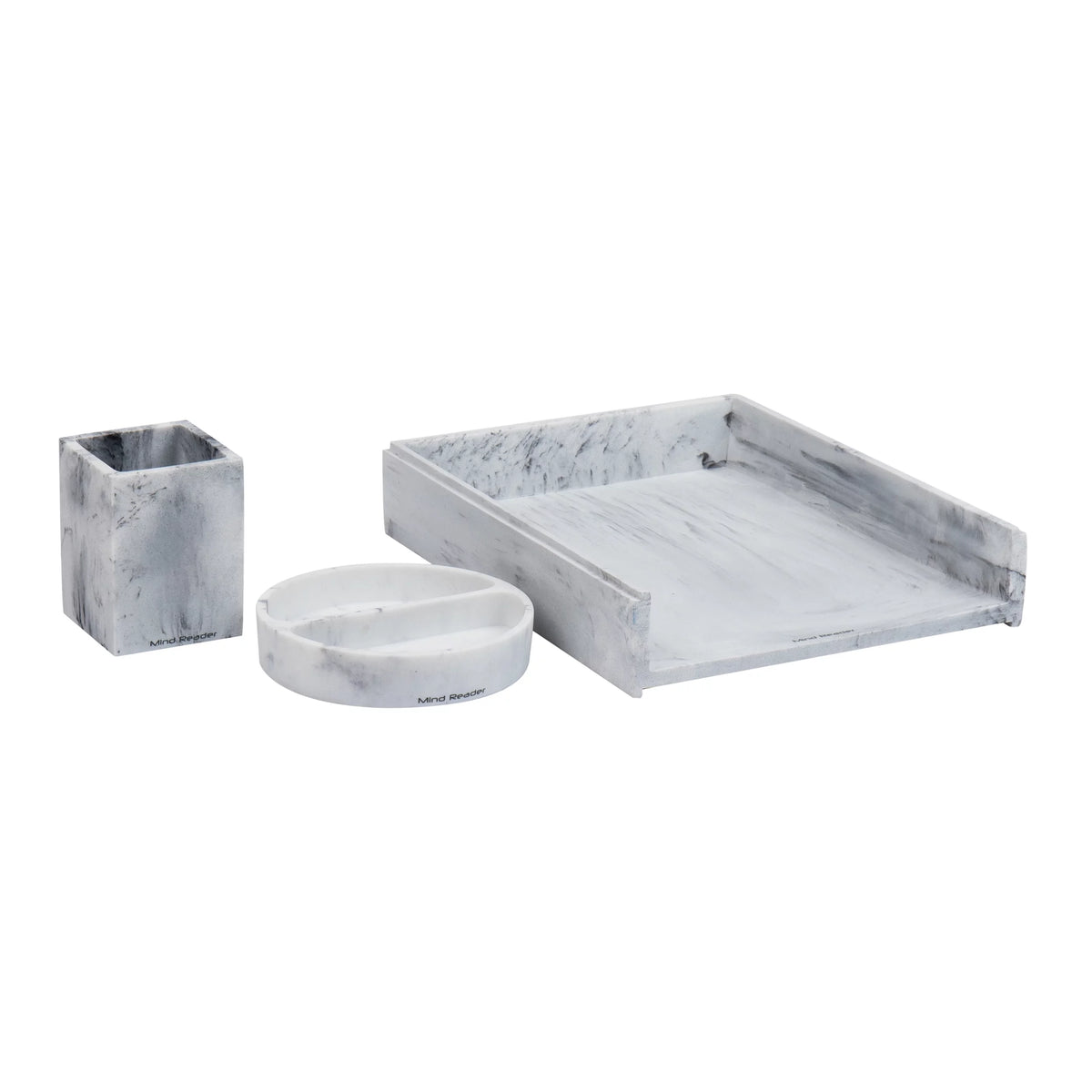 3 Pc White Resin Office Set X97928