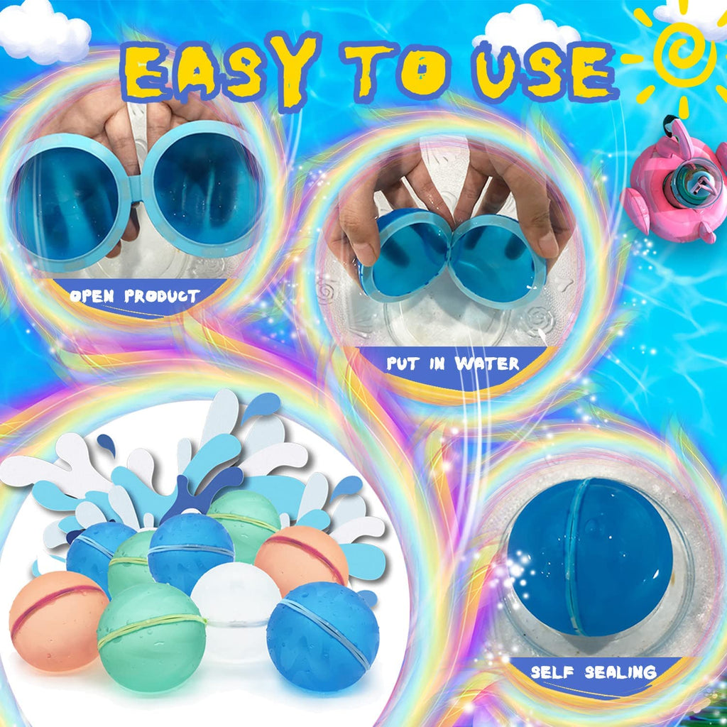 12 PCS Refillable Silicone Water Balloons O36605
