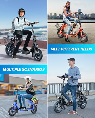 Electric Scooter with Seat and Basket D50939