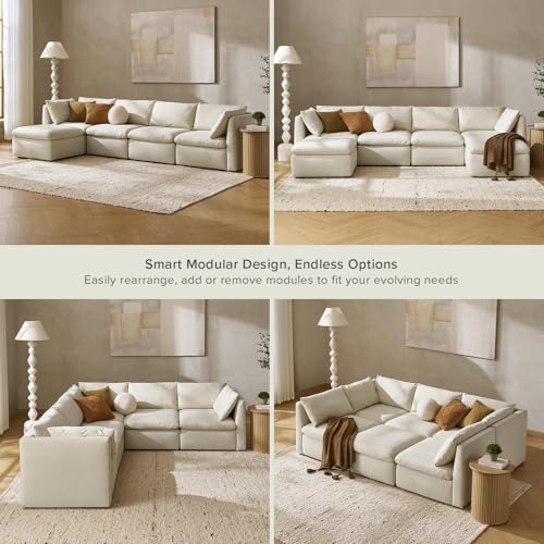 Oversized Modular Sectional Sofa with Storage and Ottoman Chaise N4697