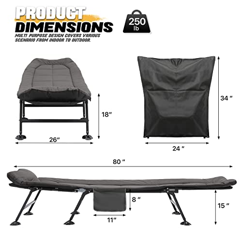 Adjustable Reclining Camping Bed with Carry Bag C884968