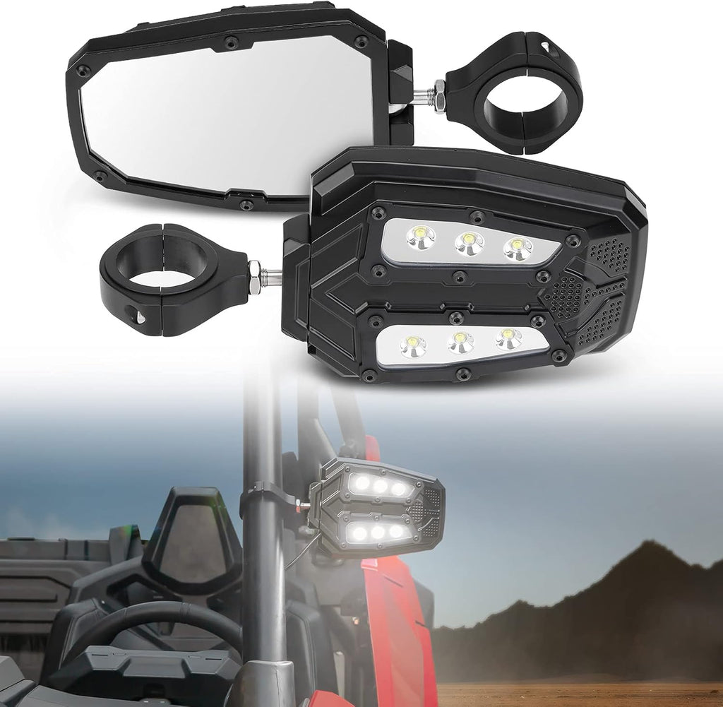 UTV Side Rear View Mirrors with Lights Z3966