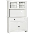 Antique White Kitchen Buffet with Hutch Q6038