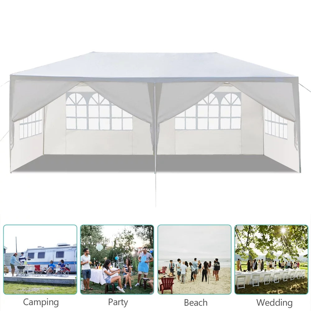 10'x 20' Canopy Tent with 6 Removable Sidewalls White D807969