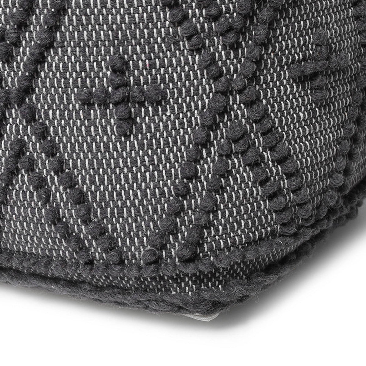Charcoal Fabric Cube Pouf X517334