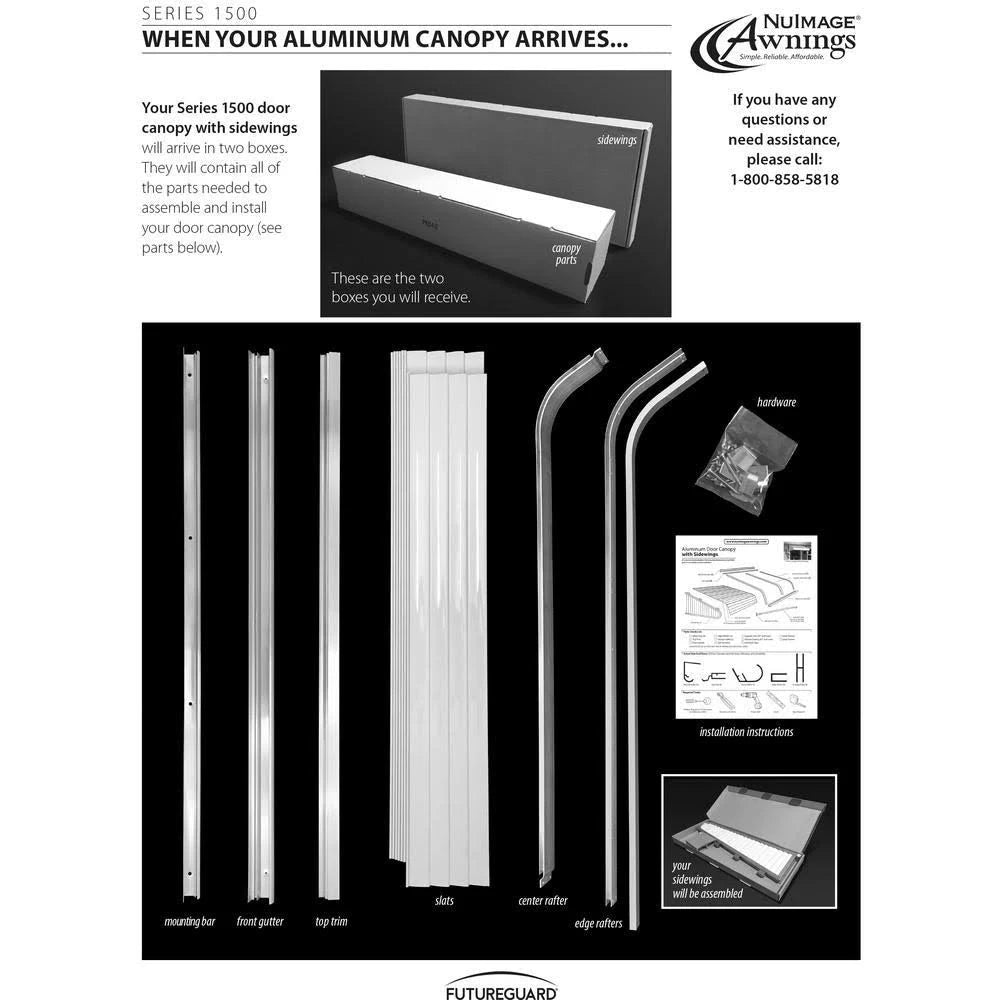 4 ft. Aluminum Door Canopy Awning in Black O3175