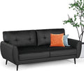 White Tufted Leather Loveseat Sofa Q197044