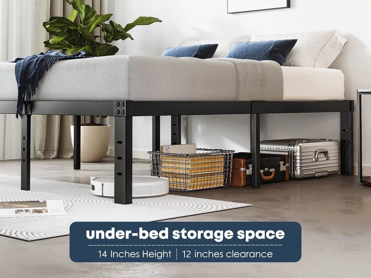 14" Queen Metal Bed Frame with Steel Slats P626806