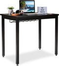 Black Small Computer Desk with Cable Management Tray E755