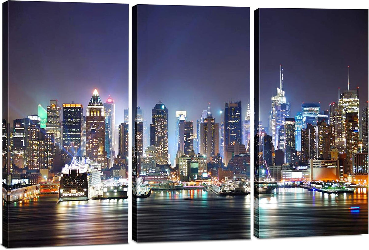 3 Piece Framed Eiffel Tower Canvas Art Multi Panel Split Prints W479