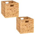 12x12in Water Hyacinth Woven Storage Baskets (4 Packs) O111894