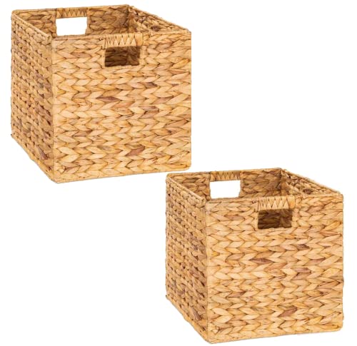 12x12in Water Hyacinth Woven Storage Baskets (4 Packs) O111894
