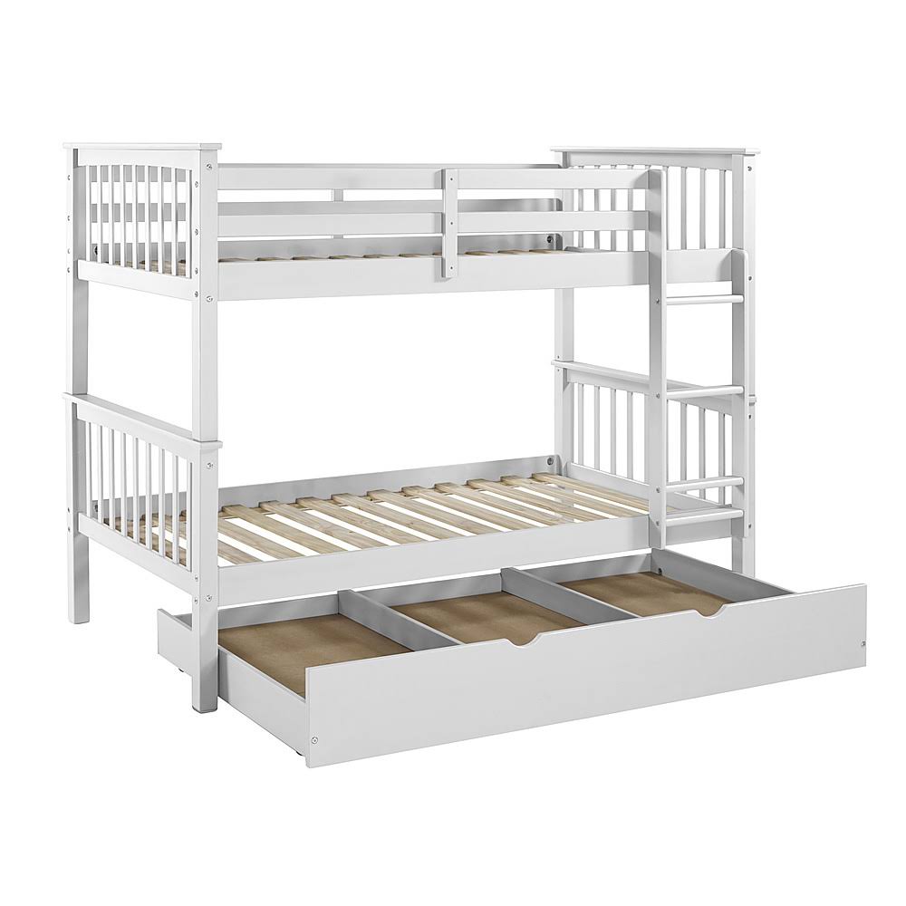 White Solid Wood Twin Trundle Bed F6205