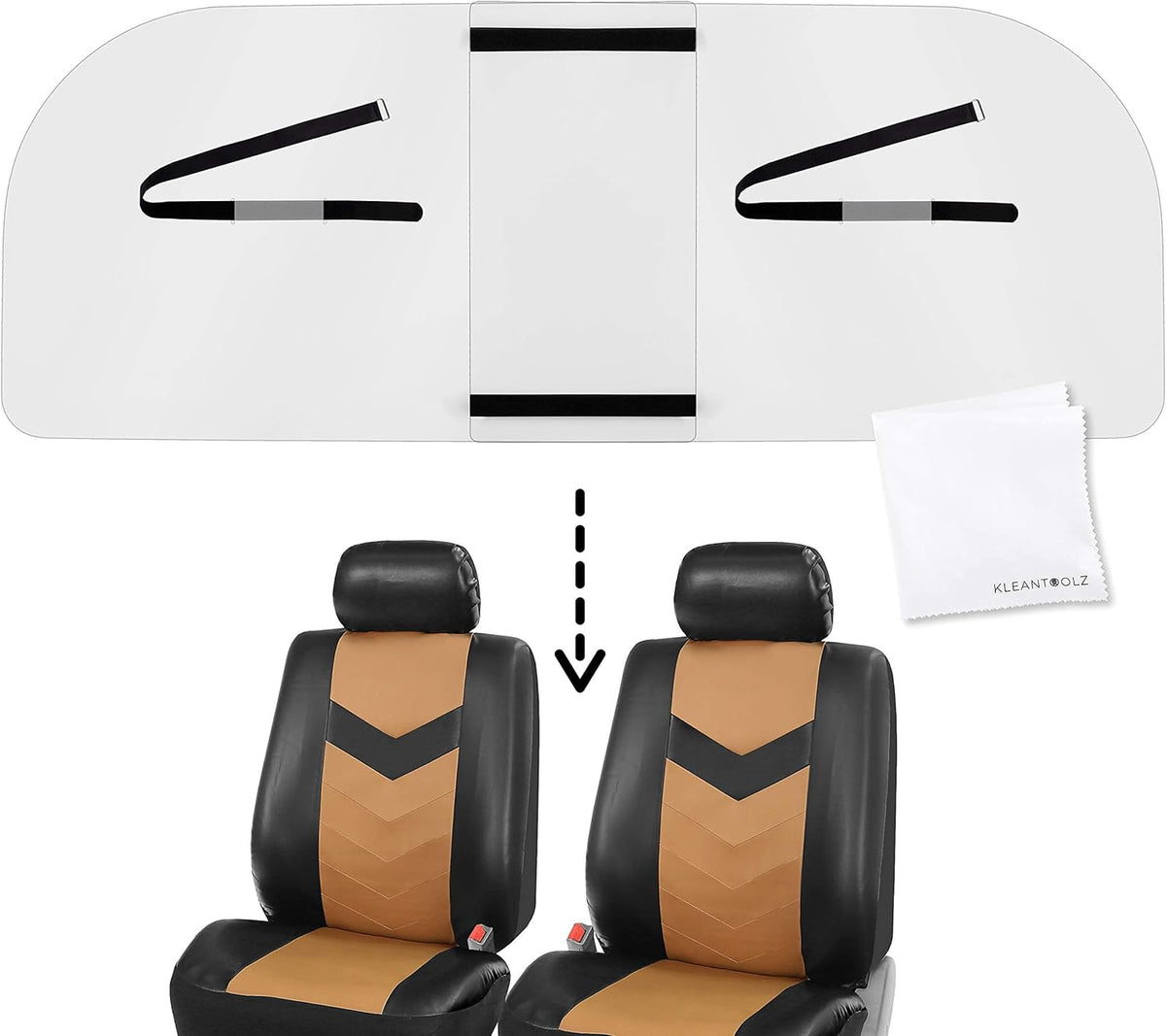 Adjustable Plexiglass Car Sneeze Guard Barrier with Microfiber Cloth E587