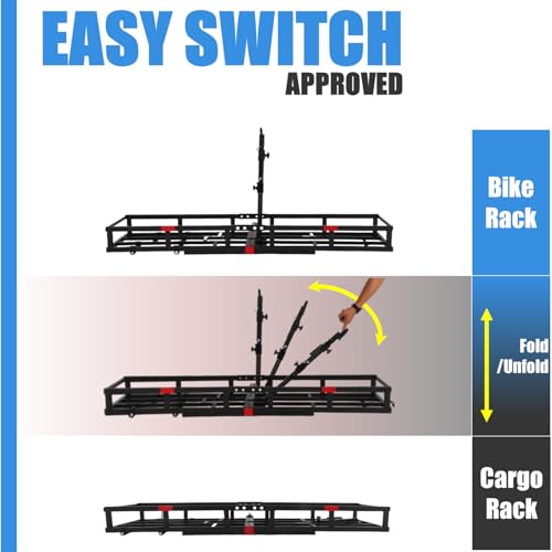 Red Heavy-Duty Hitch-Mount Bike Rack for 2 Electric Fat-Tire Bicycles G500274