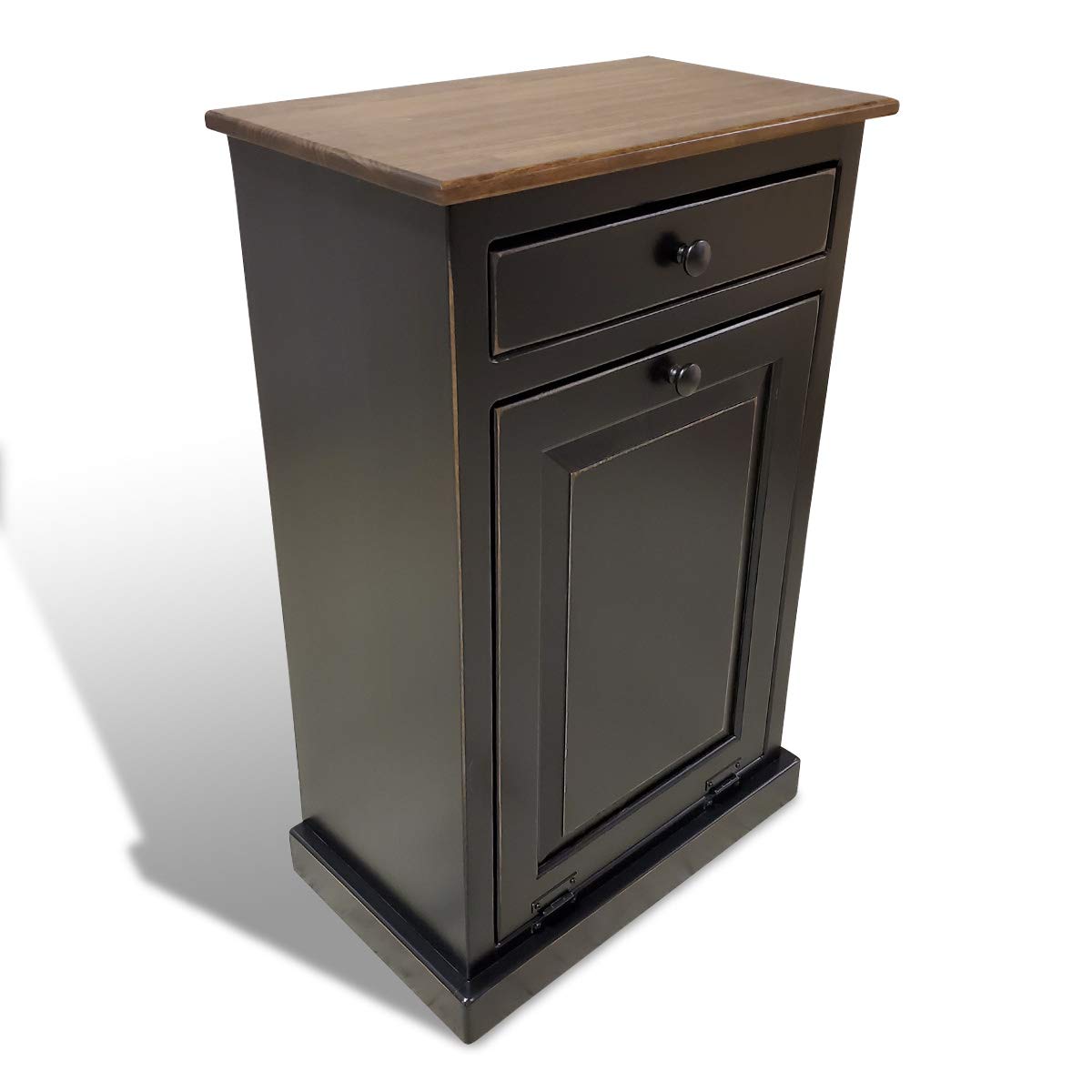 Mocha Wooden Pull Out Trash Can Cabinet Z665541