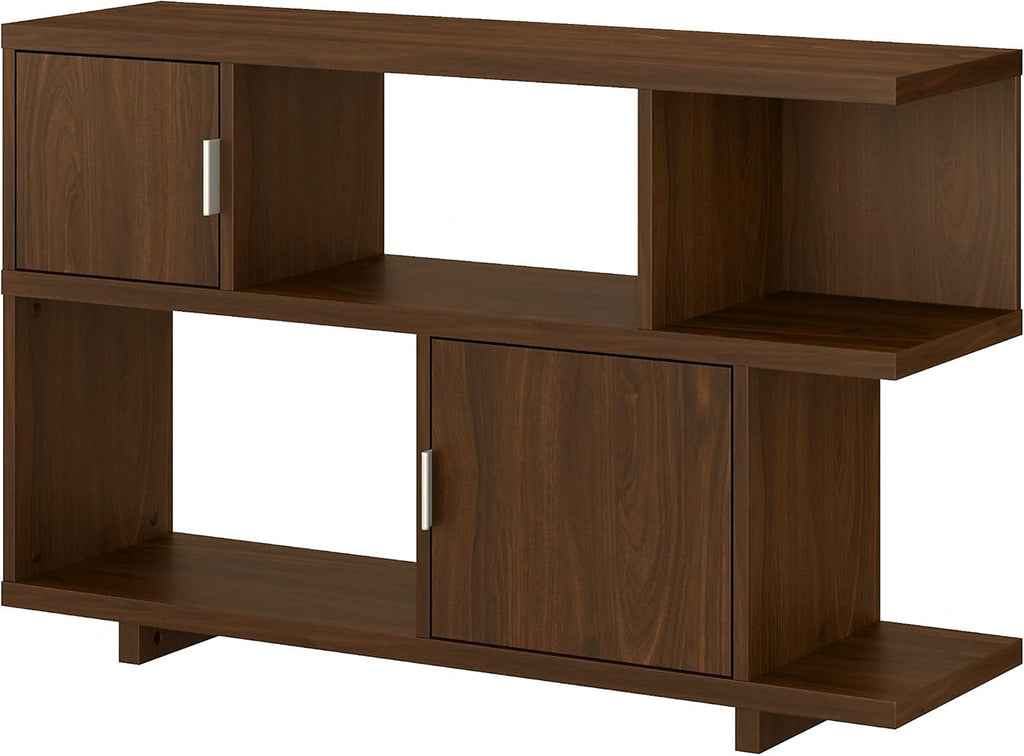 Walnut Low Bookcase with Doors F96297