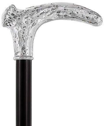 Silver Stag Horn Replica Walking Cane with Black Beechwood Shaft K6971