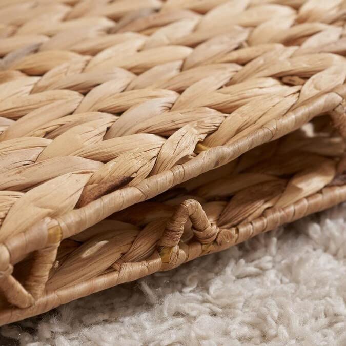 12x12in Water Hyacinth Woven Storage Baskets (4 Packs) O111894