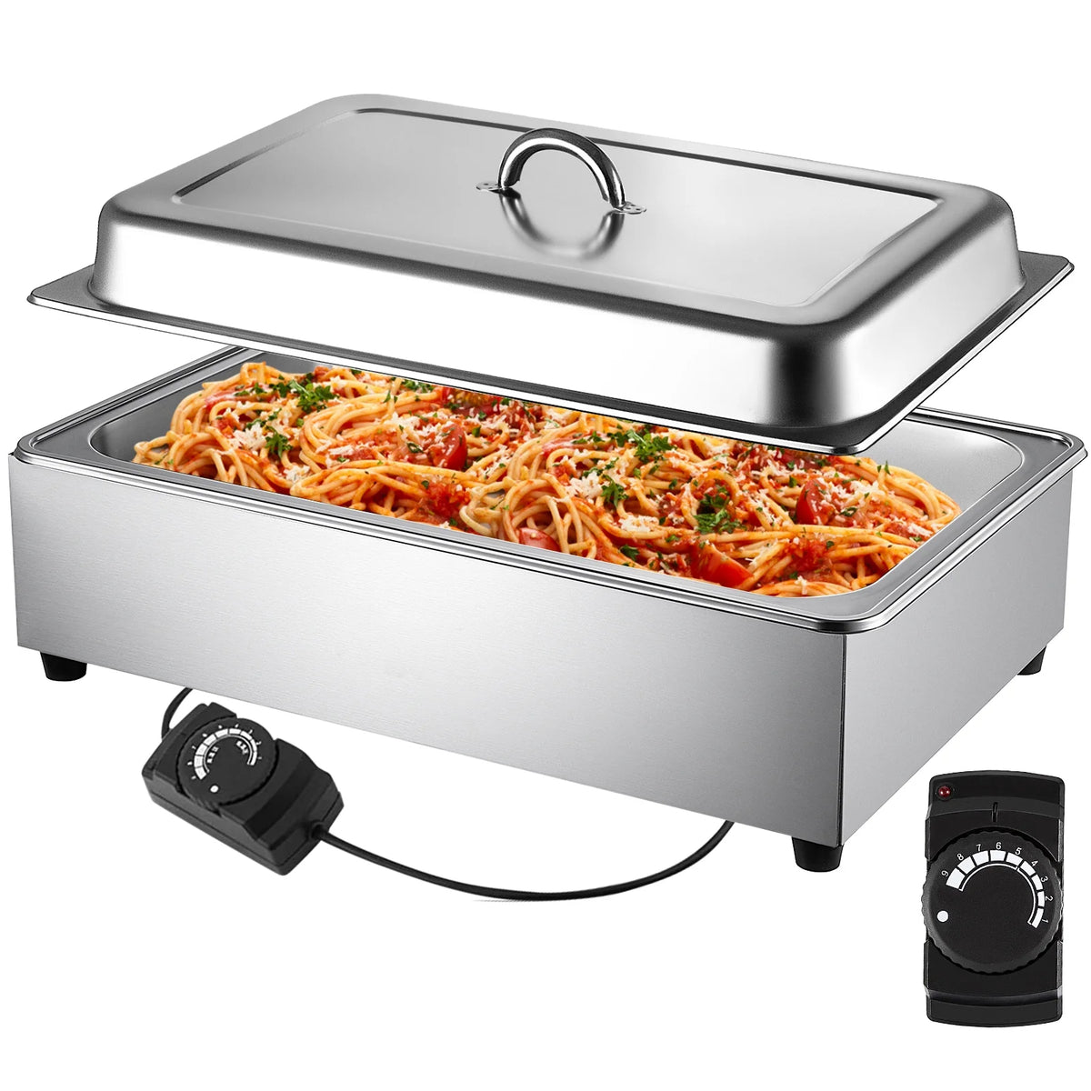 9.5 Quart Electric Stainless Steel Food Warmer with Lid W90264