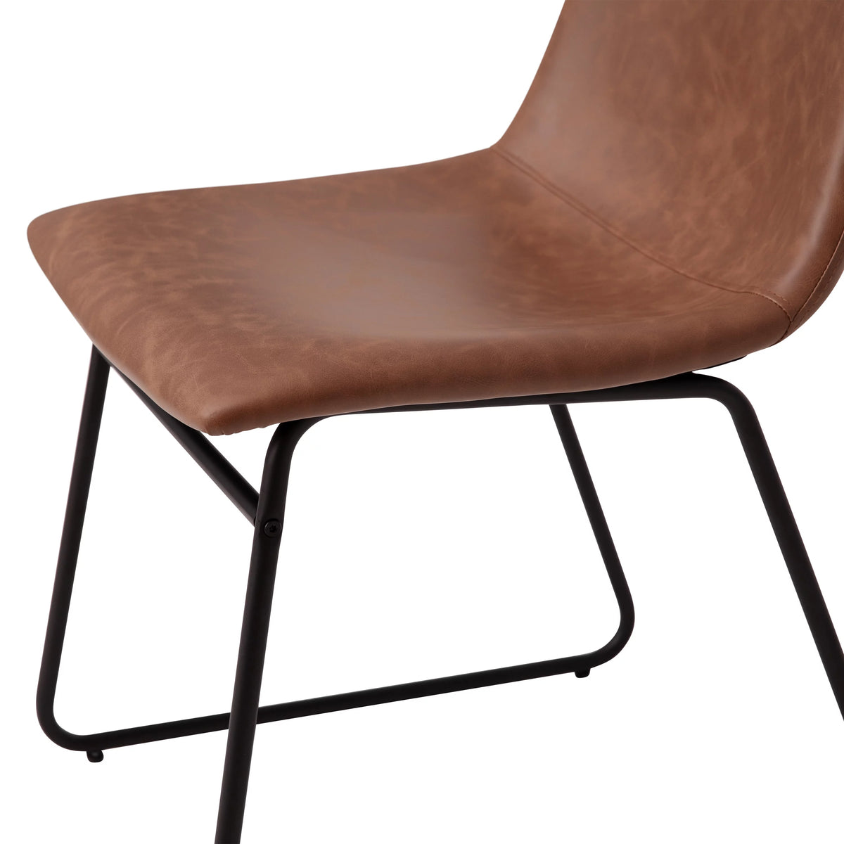 Light Brown Faux Leather Dining Chair Set of 2 K79833
