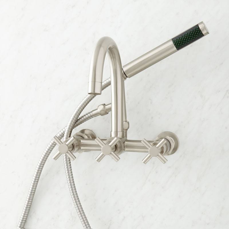 Wall Mounted Tub Filler Faucet with Cross Handles U955102