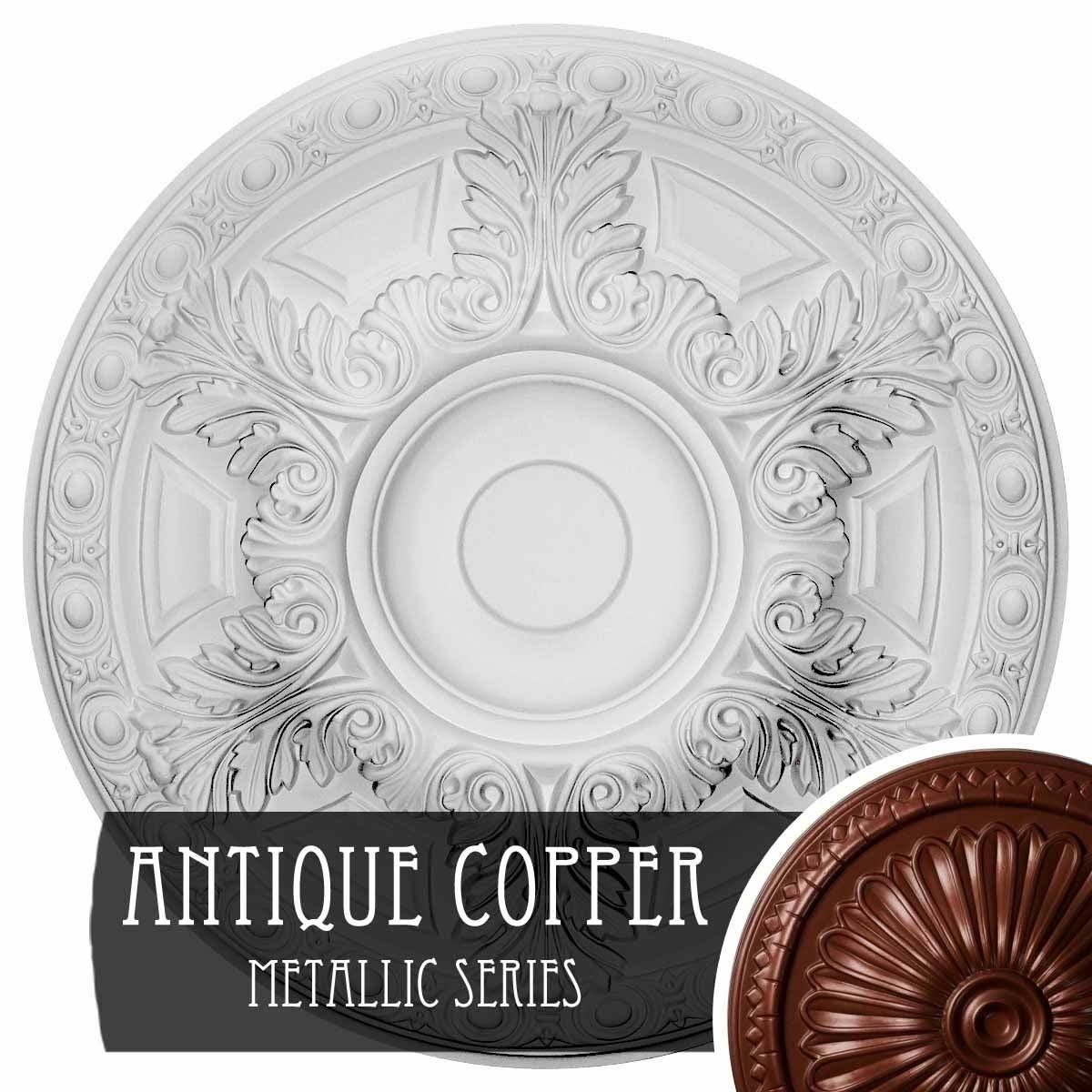 Granada Ceiling Medallion, Hand-Painted Pot of Cream Crackle N4172