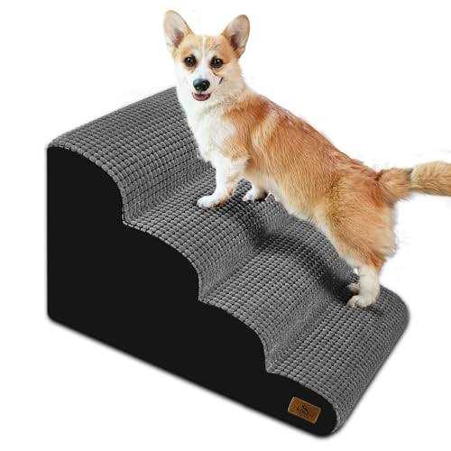 4-Step Corduroy Non-Slip High Density Foam Dog Steps J460581