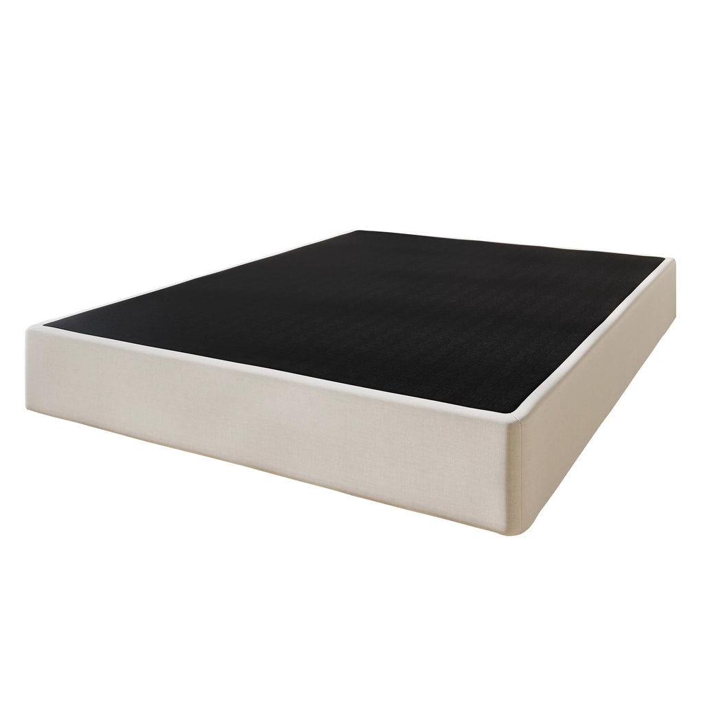 Wood Box Spring Mattress Foundation 8" Queen Beige R13840