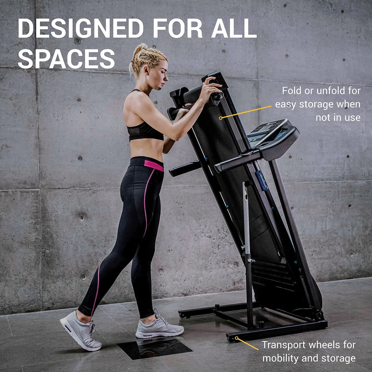 Folding Treadmill with Cushioned Deck and 3 Manual Incline Levels J822463