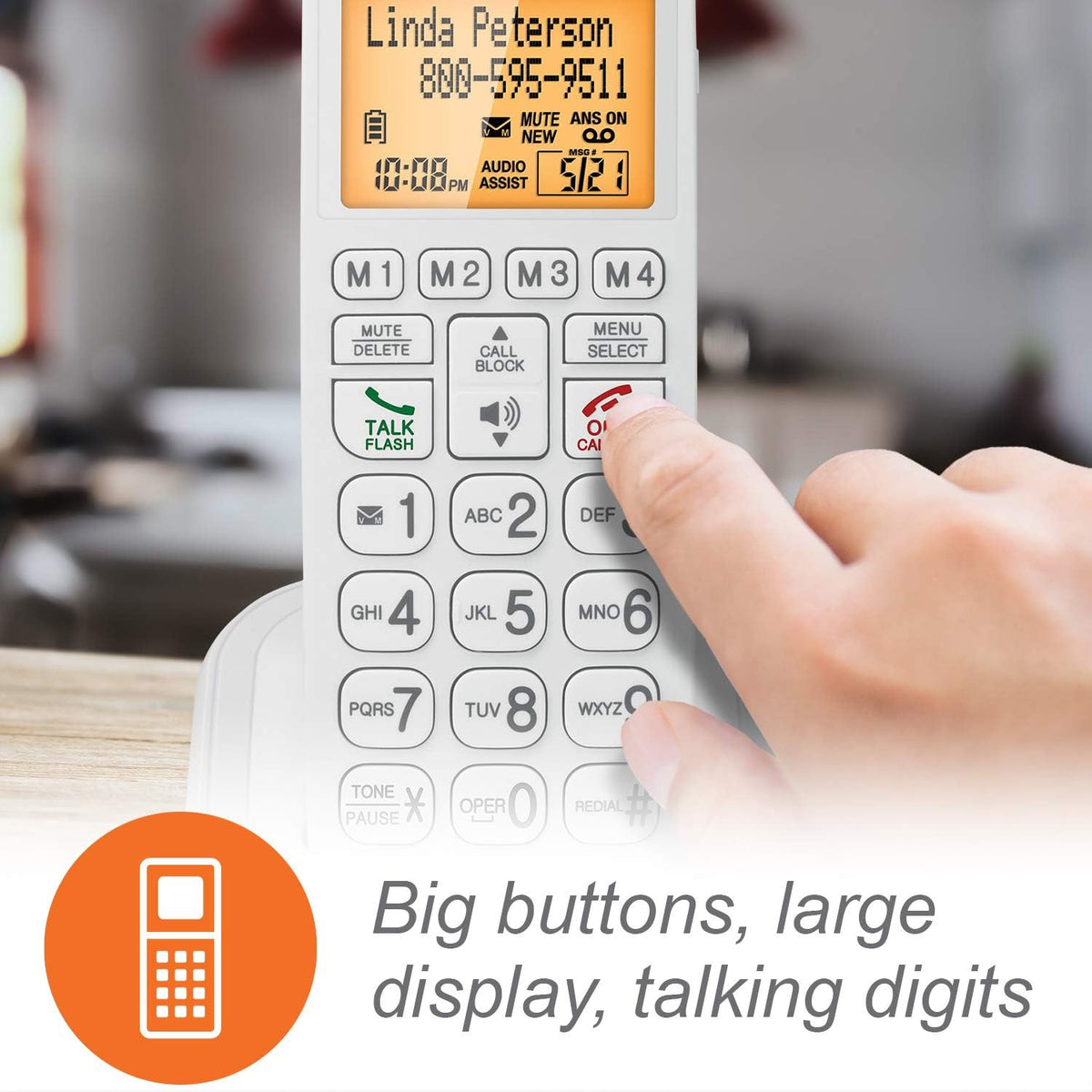 Amplified Corded/Cordless Senior Phone with Answering Machine F9069